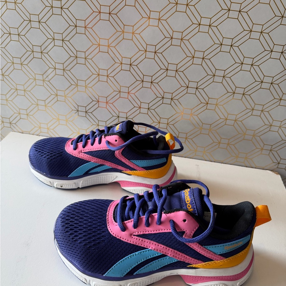 Reebok Kids' Navy and Pink Sneakers size 4Y